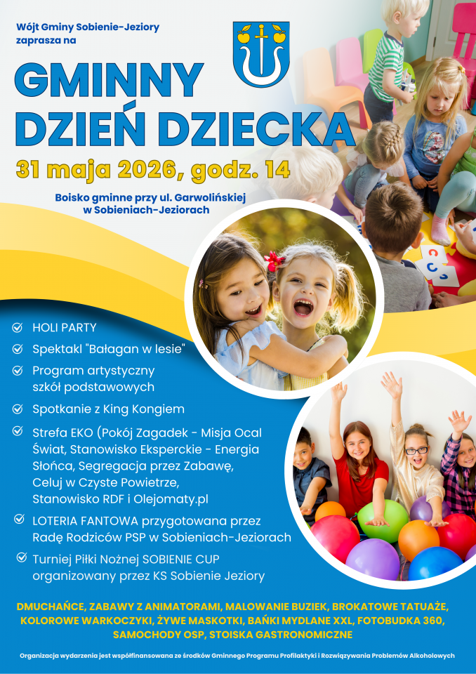 Gminny Dzień Dziecka 2026 - Aktualności - Urząd Gminy Sobienie-Jeziory