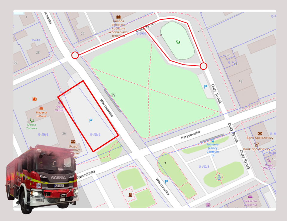 Informacja o zamknięciu parkingów w centrum Sobień-Jezior dn. 06.06.2025r. (piątek)