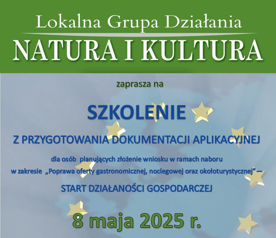 START DZIAŁALNOŚCI GOSPODARCZEJ - LGD Natura i Kultura zaprasza na szkolenie