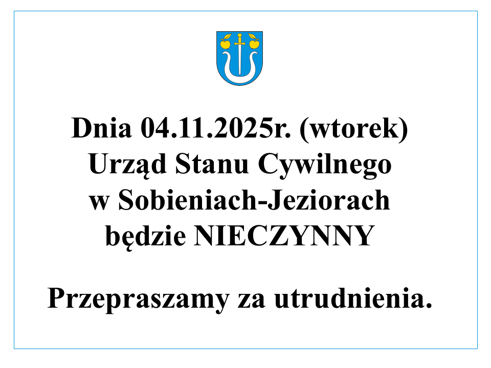 4 listopada Urząd Stanu Cywilnego będzie nieczynny