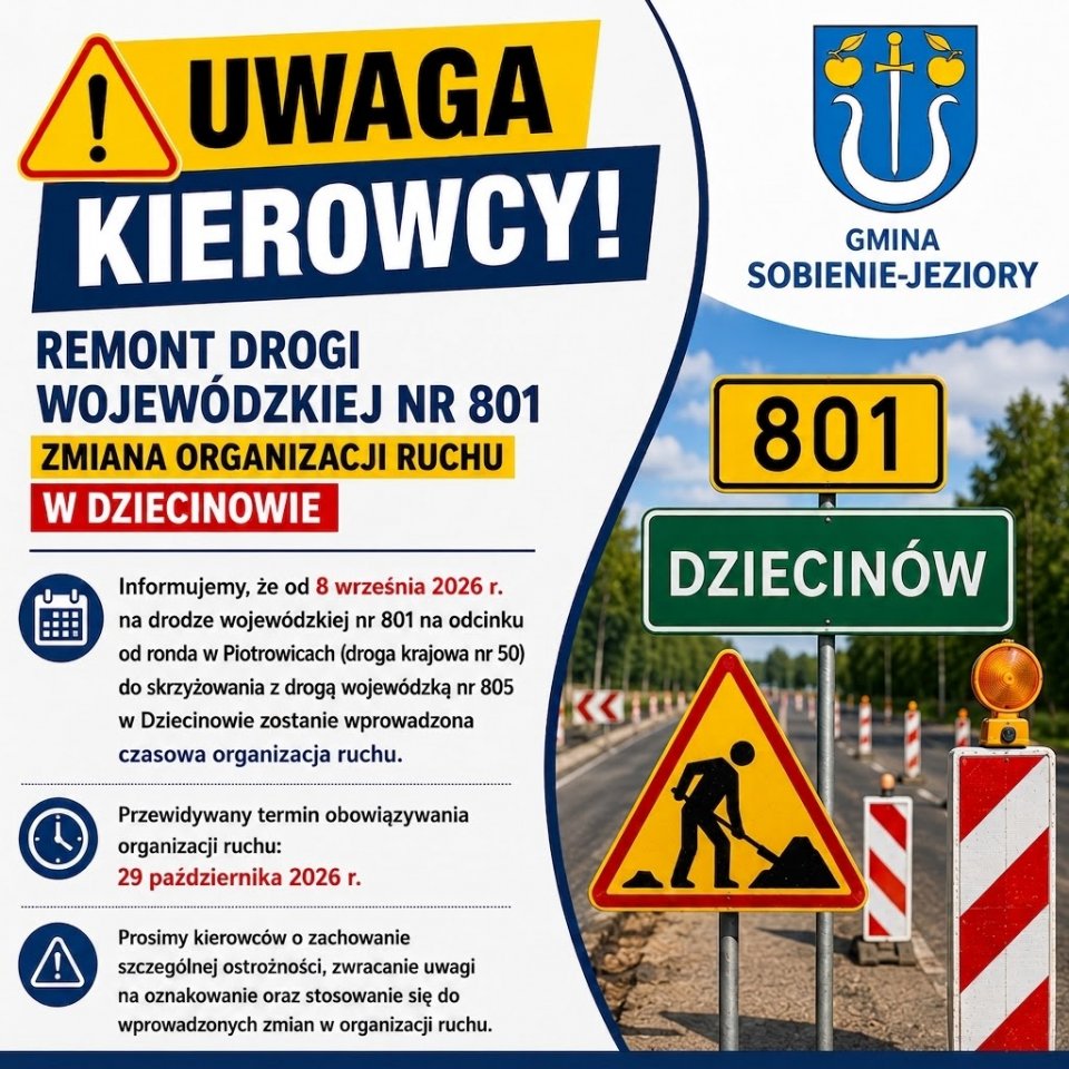 Uwaga kierowcy! Remont drogi wojewódzkiej nr 801