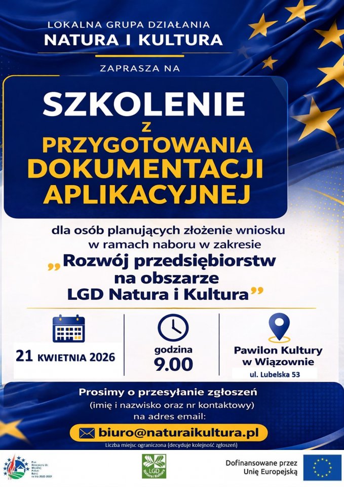LGD Natura i Kultura zaprasza na szkolenie